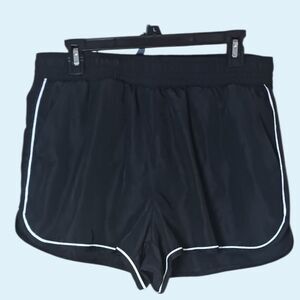 Atletic Works Womens Running Shorts W/Panty Black 12-14 L